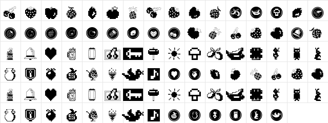 Fontalicious Thingbats  glyph index