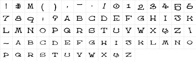 Atlas of the Magi Regular  glyph index