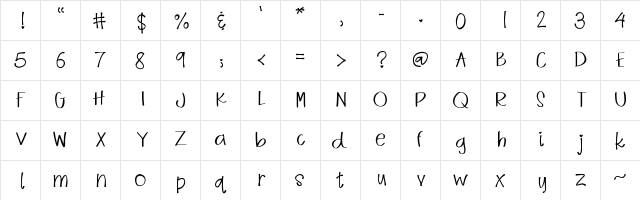 RomancesonSaturdayNight Medium  glyph index