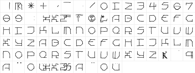 Pompeji Regular  glyph index