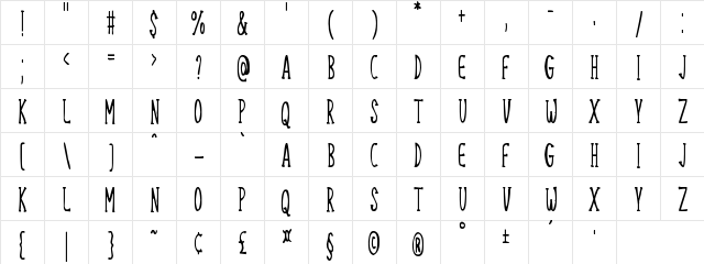 Welcome Everyday Regular  glyph index