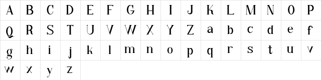 Qiba Serif FREE Regular  glyph index