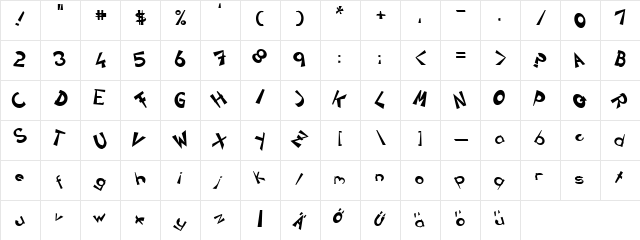CIRCLINEcrazyjumped Bold  glyph index