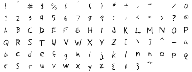 Fh_Faith Regular  glyph index