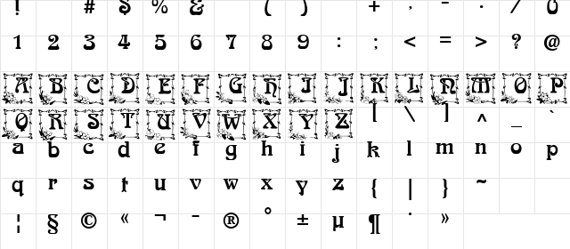 Arnold BocklinC Initials Regular  glyph index