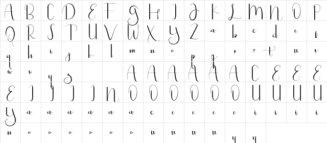 Lighten Up Demo Regular  glyph index