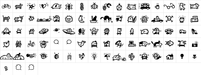 DickAndJane Regular  glyph index