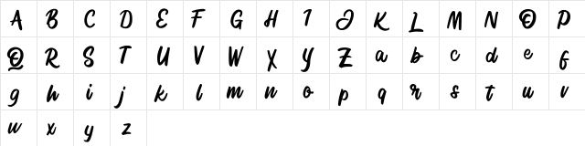 Signlia FREE Regular  glyph index