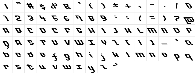 Garcon Normal  glyph index