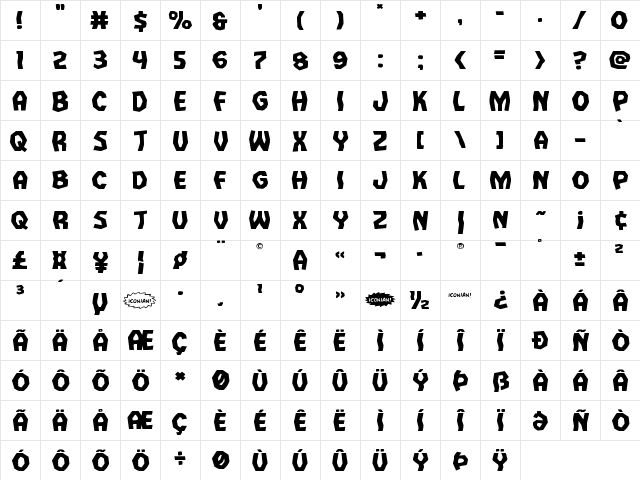 Vampire Bride Expanded Expanded  glyph index