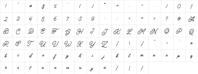 Felician Demo Regular  glyph index