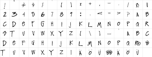 LHF Orange Grove Regular  glyph index