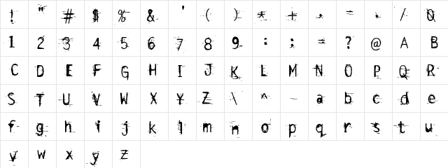 Escalido Streak  glyph index