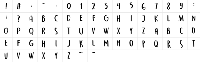 Semringah Regular  glyph index