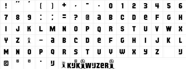 Kijkwijzer Bold  glyph index
