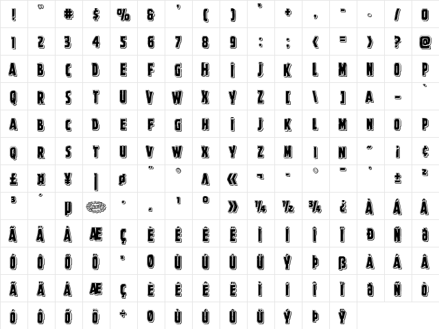 Ghoulish Intent Punch Regular  glyph index
