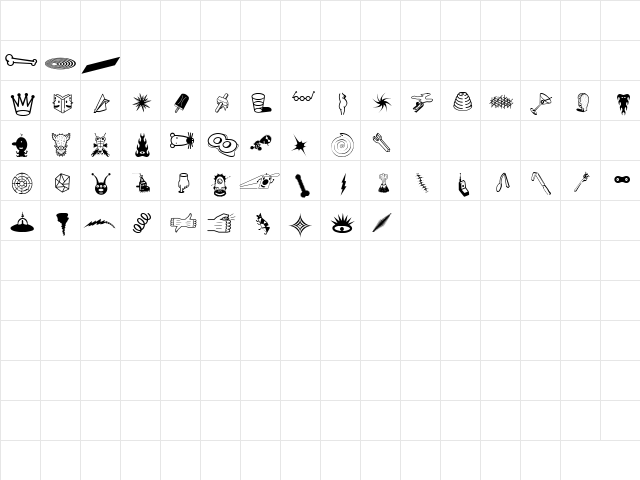ThingbatTwo Regular  glyph index