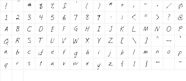 Reid Regular  glyph index