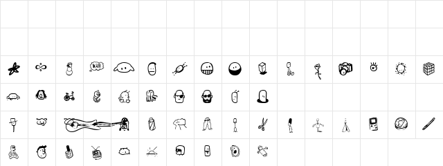 Kidz Jone Regular  glyph index