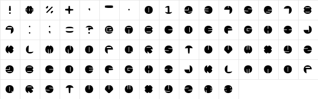 Zurklez Solid (BRK) Regular  glyph index