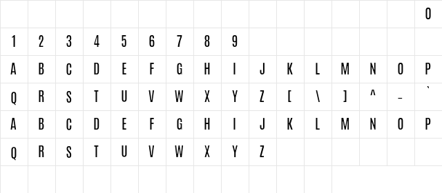 Ioannina Light  glyph index
