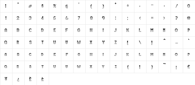 RM Serifancy Regular  glyph index