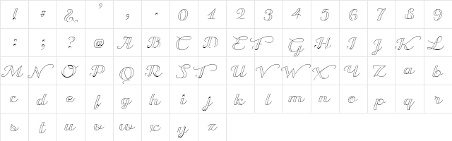 Transatlantic Cruise Demo Regular  glyph index