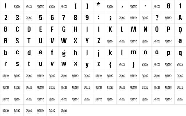 Crossfit Demo Demi  glyph index