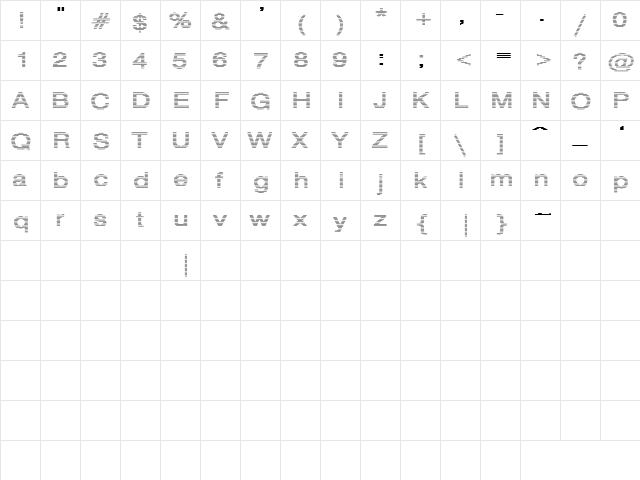 She's On Fire 1 Regular  glyph index