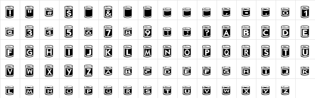 CanGoods Regular  glyph index