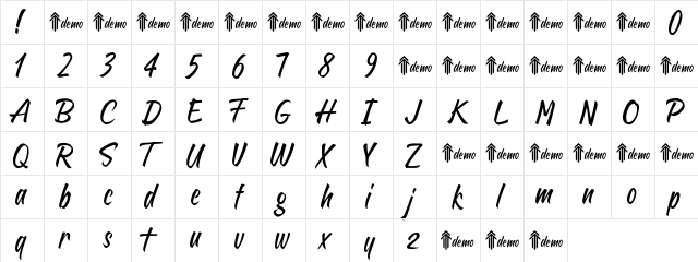 Sheptember Regular  glyph index