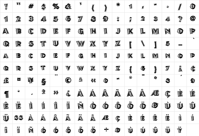 Juanita Lino ITC Bold  glyph index