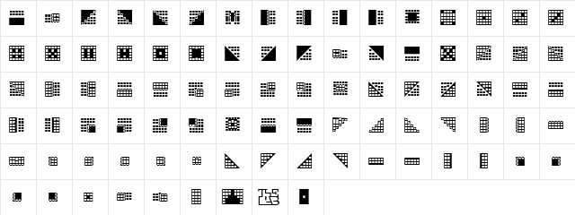 Pica Hole - SIM Regular  glyph index