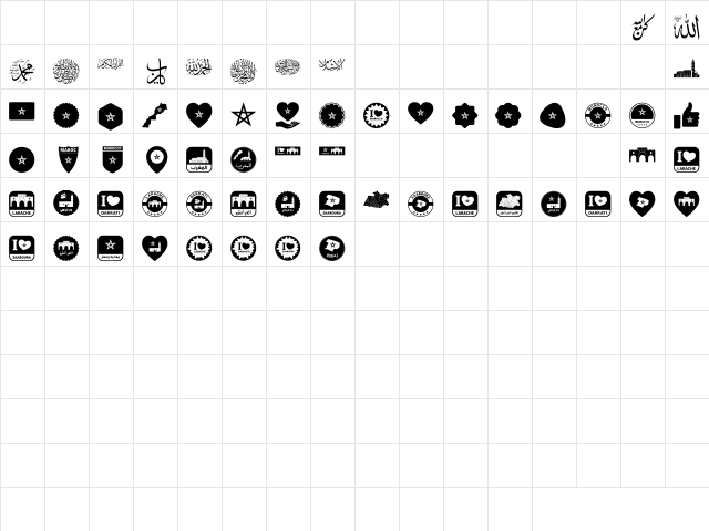 font larache color Regular  glyph index