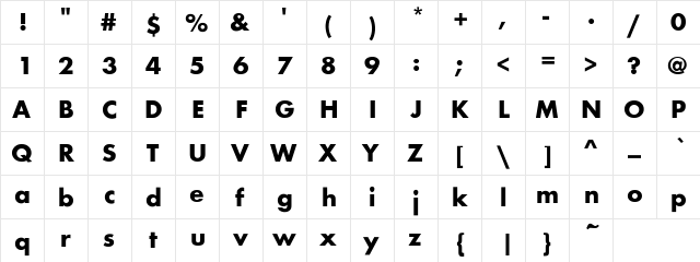 Belmar-Bold Regular  glyph index