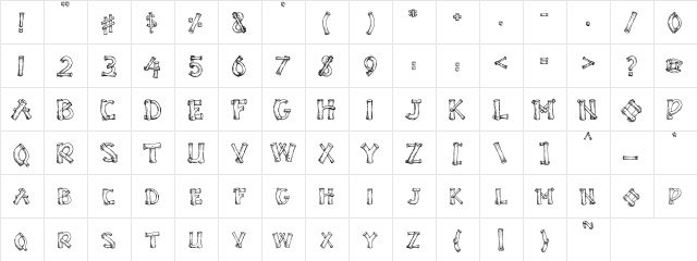 PC Log Regular  glyph index