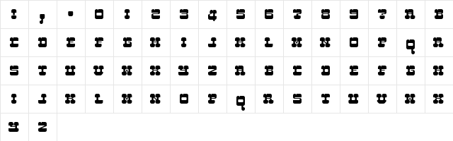 Discomobile 1972 Regular  glyph index