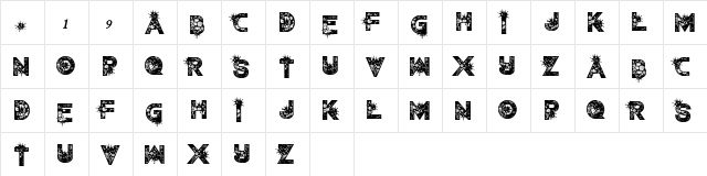 Contagion Regular  glyph index