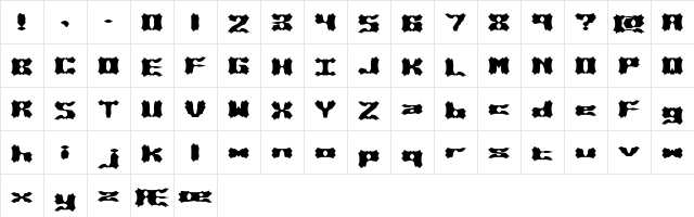 Vanished (BRK) Regular  glyph index