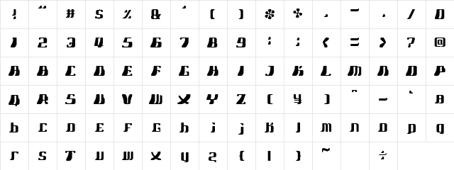 Chocopop Whi&#56692as  glyph index