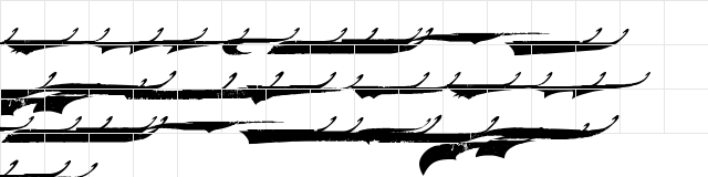 Marcelle Swashes Regular  glyph index