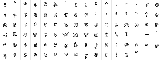 AnniesPatchStripes Regular  glyph index