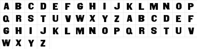 qxi Bold  glyph index