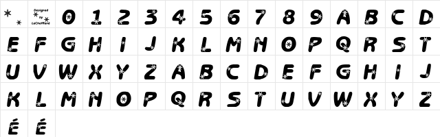 LCR Itz Snowflakes Regular  glyph index