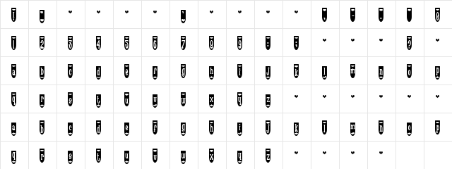 Populuxe Hearton Hearton  glyph index