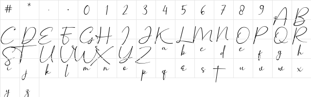 Winstyle Signature Demo Regular  glyph index