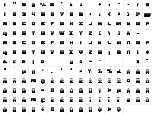 Samurai Terrapin Halftone Regular  glyph index