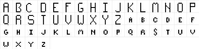 Paxilized Regular  glyph index