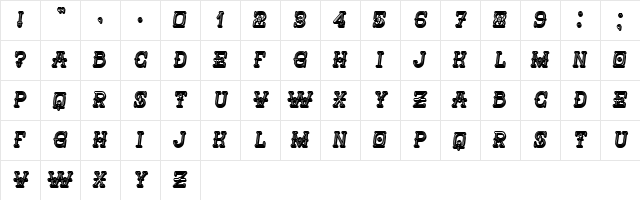 Nautica 3D Italic  glyph index