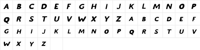 Chaos And Madness Free Italic Regular  glyph index